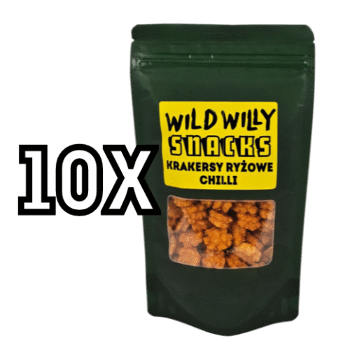 Wild Willy Krakersy Ryżowe o Smaku Chilli Pakiet 10X60G Wild Willy Krakersy Ryżowe o Smaku Chilli Pakiet 10X60G