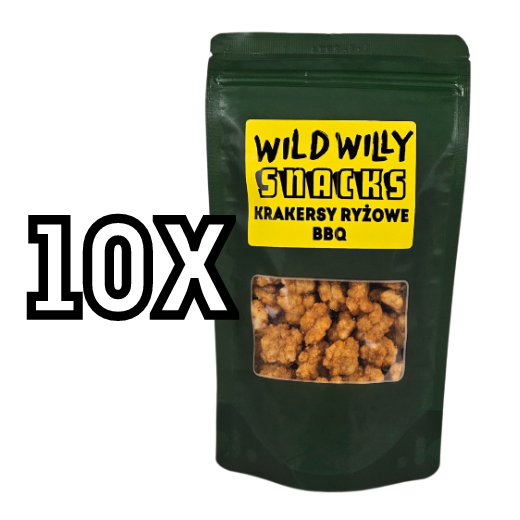 Wild Willy Krakersy Ryżowe o Smaku BBQ Pakiet 10X60G Wild Willy Krakersy Ryżowe o Smaku BBQ Pakiet 10X60G