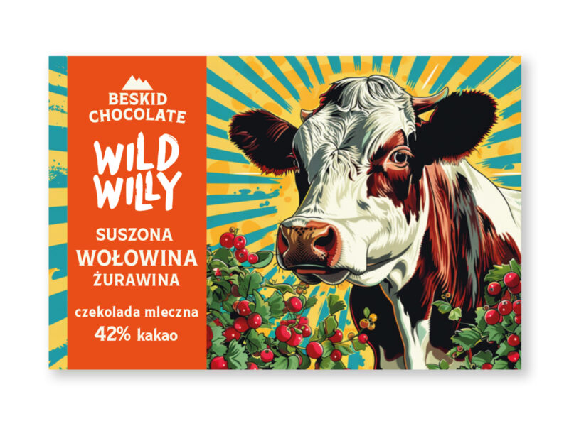 Czekolada mleczna 42% z wołowiną - żurawina Czekolada mleczna 42% z wołowiną - żurawina