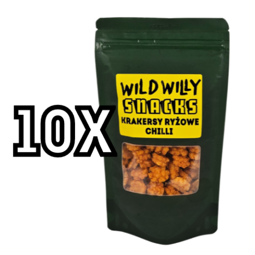 Wild Willy Krakersy Ryżowe o Smaku Chilli  Pakiet 10X60G