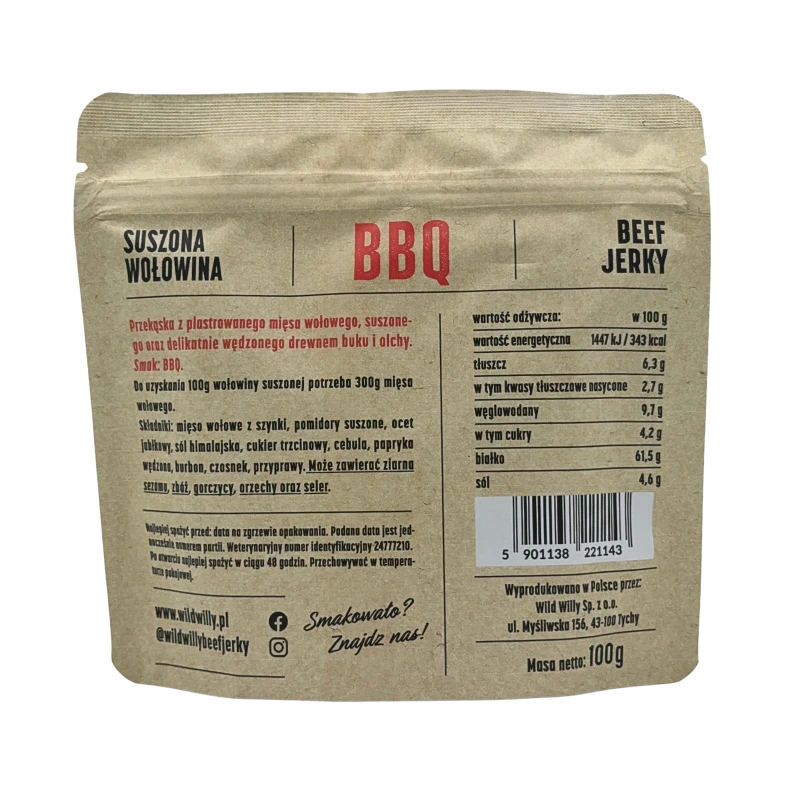 Wild Willy Beef Jerky BBQ 100g