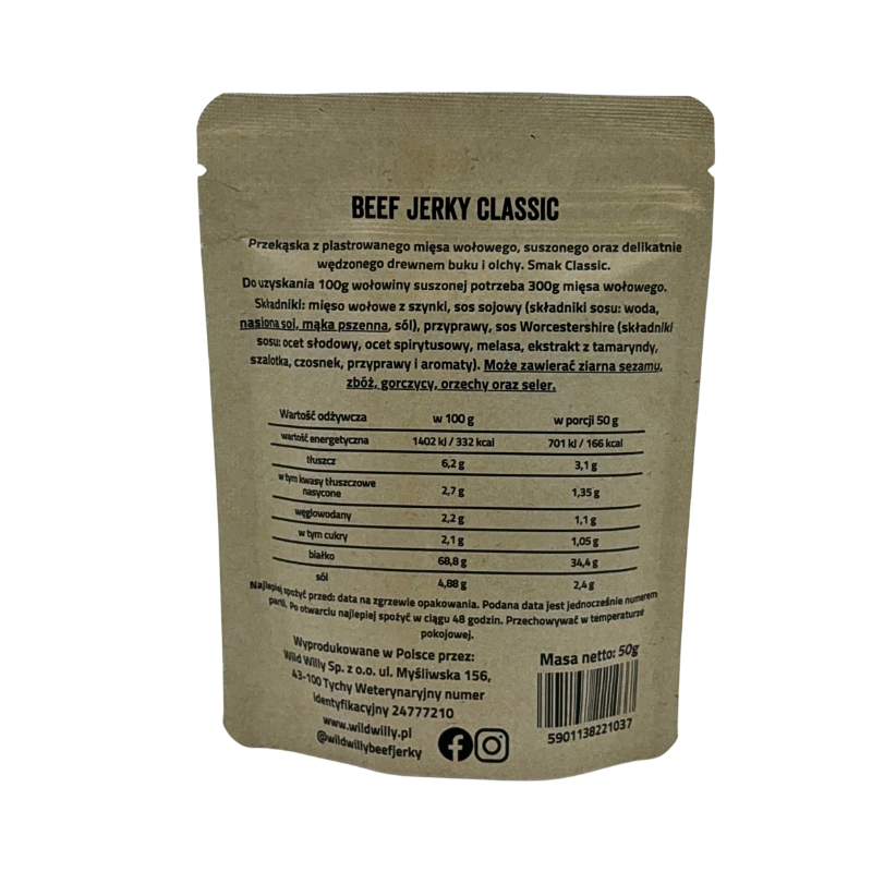 Wild Willy Beef Jerky Classic 50g