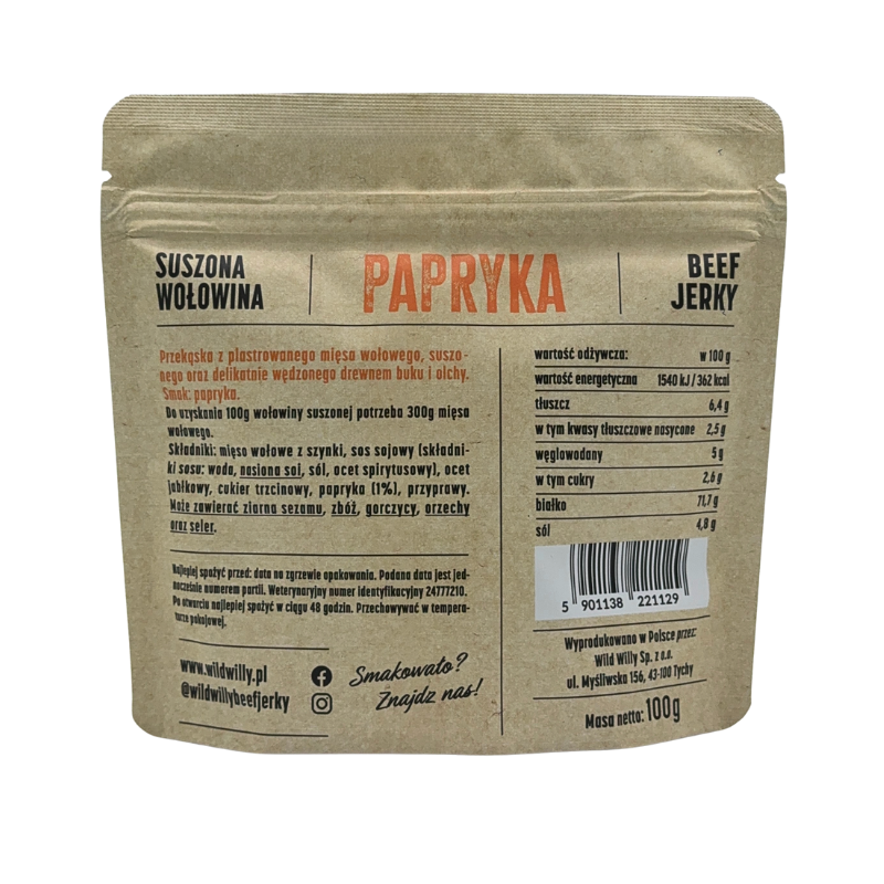 Wild Willy Beef Jerky Papryka 100g
