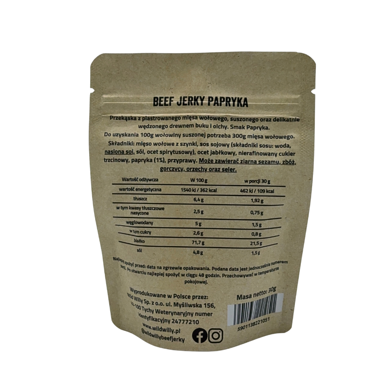 Wild Willy Beef Jerky Papryka 30g
