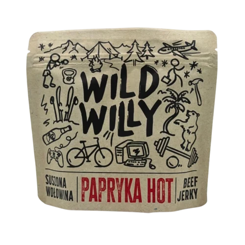 beef-jerky-papryka-hot-100g-front.webp Wild Willy Beef Jerky Papryka HOT 100g