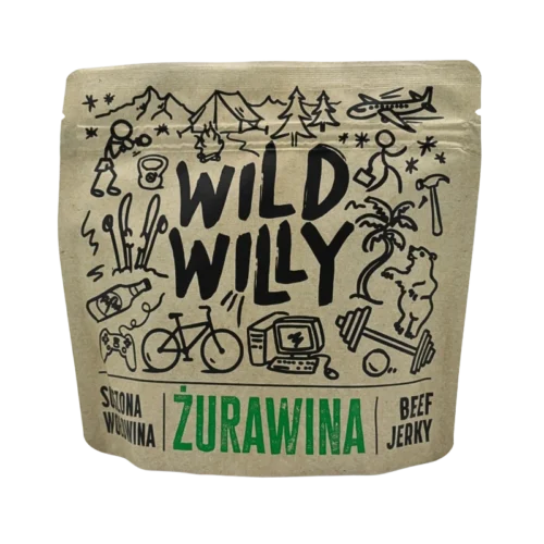 beef-jerky-zurawina-100g-front.webp Wild Willy Beef Jerky Żurawina 100g