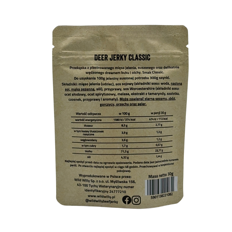 Wild Willy Deer Jerky 30g